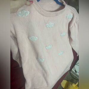 Pink Cloud Embroidered Sweater